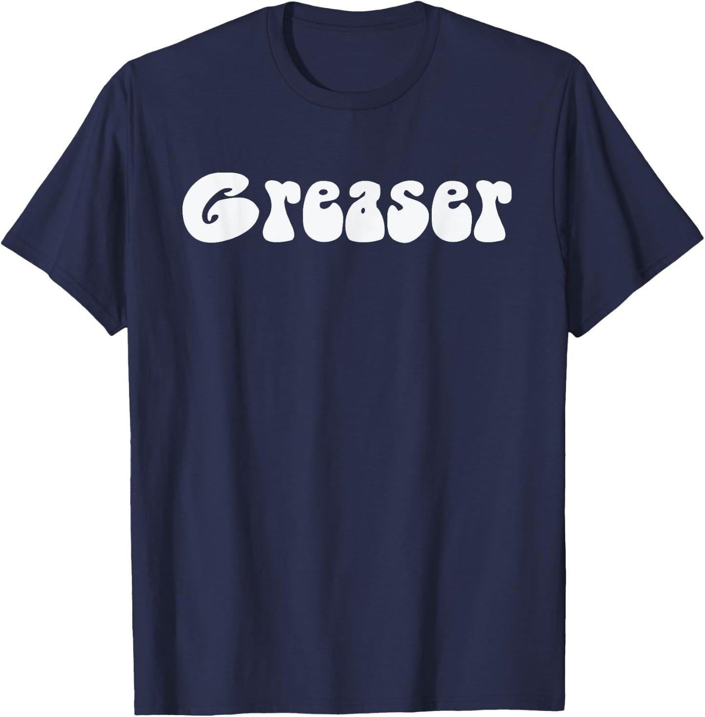 Fun retro 1950's vintage Greaser white text Gift T-Shirt - T-Shirt | Navy