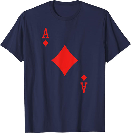 Poker Card Ace Of Diamonds Halloween Costume T-Shirt - T-Shirt | Navy