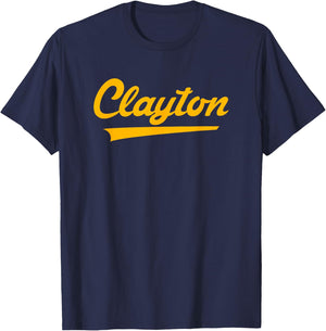 Clayton High School Vintage Swoosh T-Shirt - T-Shirt | Navy