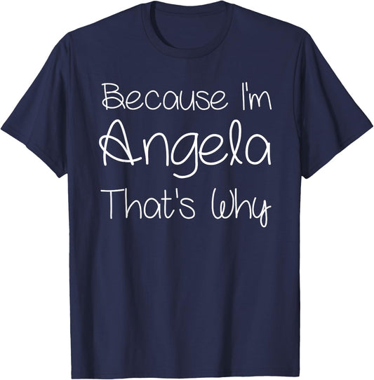 ANGELA Custom Mother Christmas Mom Girl Wife First Names Funny Personalized Birthday Women Name Gift T-Shirt - T-Shirt | Navy