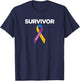 Bladder Cancer Survivor with Awareness Ribbon T-Shirt - T-Shirt | Navy