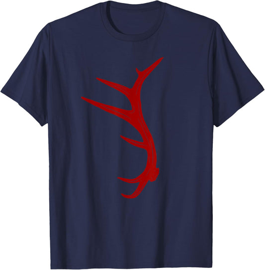 Elk Hunting Bull Antler Shed T-Shirt - T-Shirt | Navy