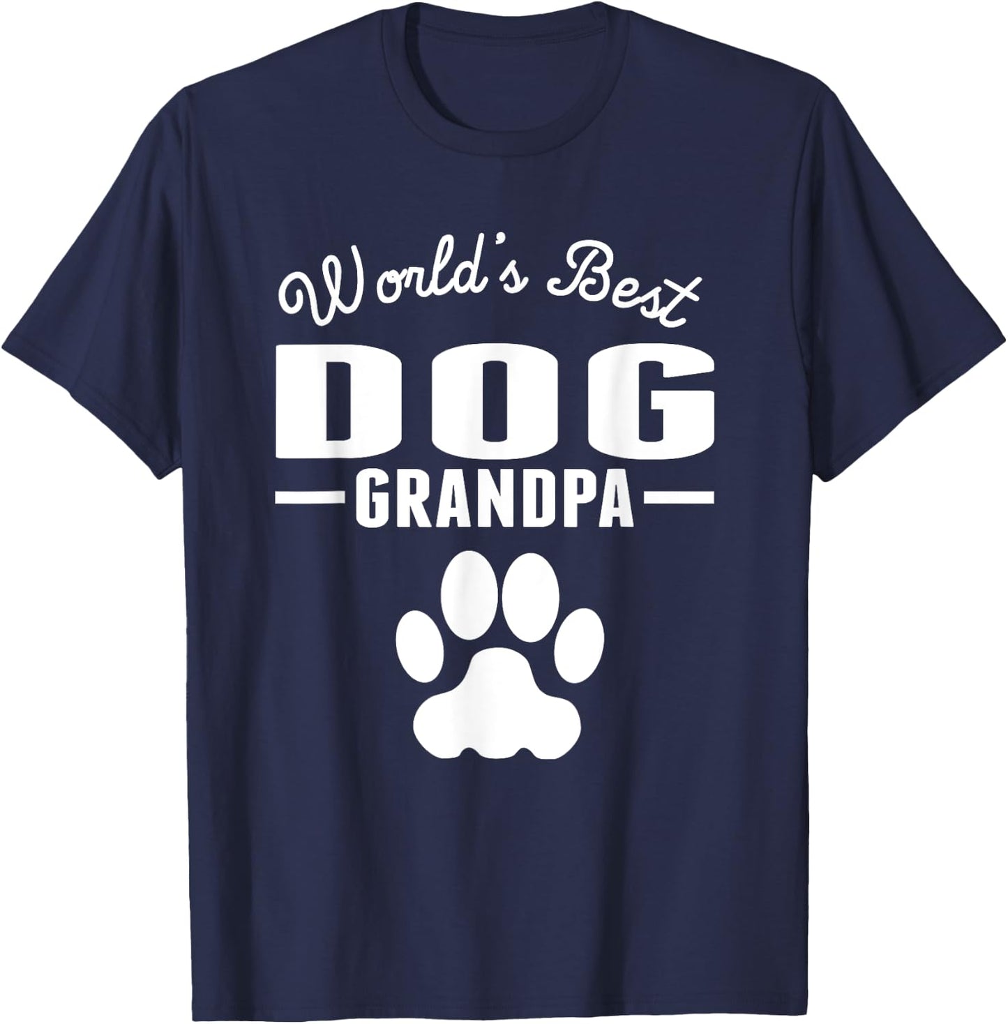 World's Best Dog Grandpa Men Women Girls Kids T-Shirt - T-Shirt | Navy