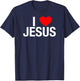 I Love Jesus - I Heart Jesus T Shirt T-Shirt - T-Shirt | Navy