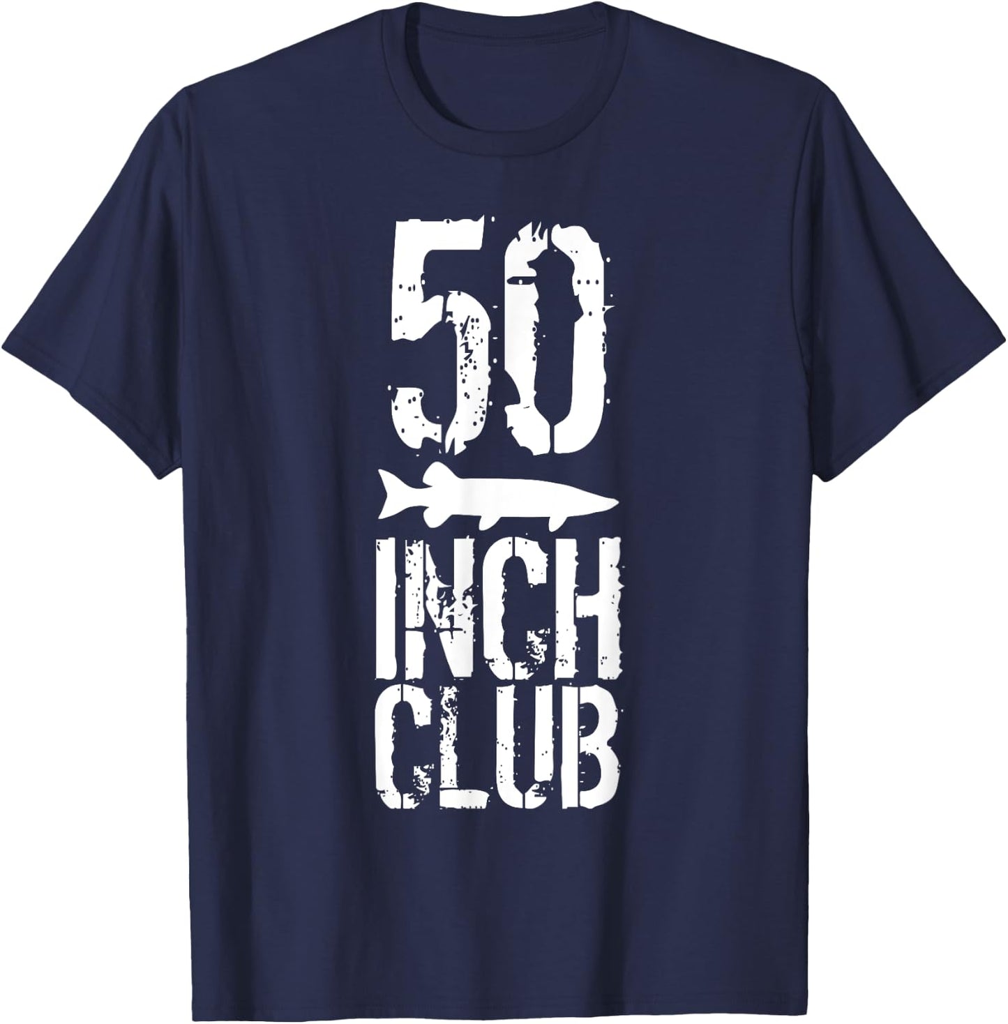 Musky Fishing - 50 Inch Club Muskie Fisherman T-Shirt - T-Shirt | Navy