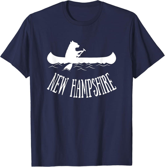 New Hampshire Shirt | NH Bear Canoe Lake T-Shirt - T-Shirt | Navy