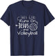 This Girl Runs On Jesus And Volleyball Christian T-Shirt - T-Shirt | Navy