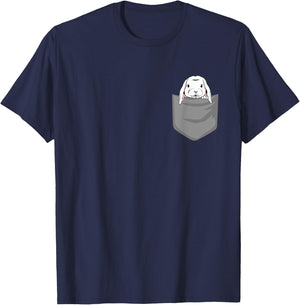 Rabbit in chest pocket, funny rabbit T-Shirt - T-Shirt | Navy