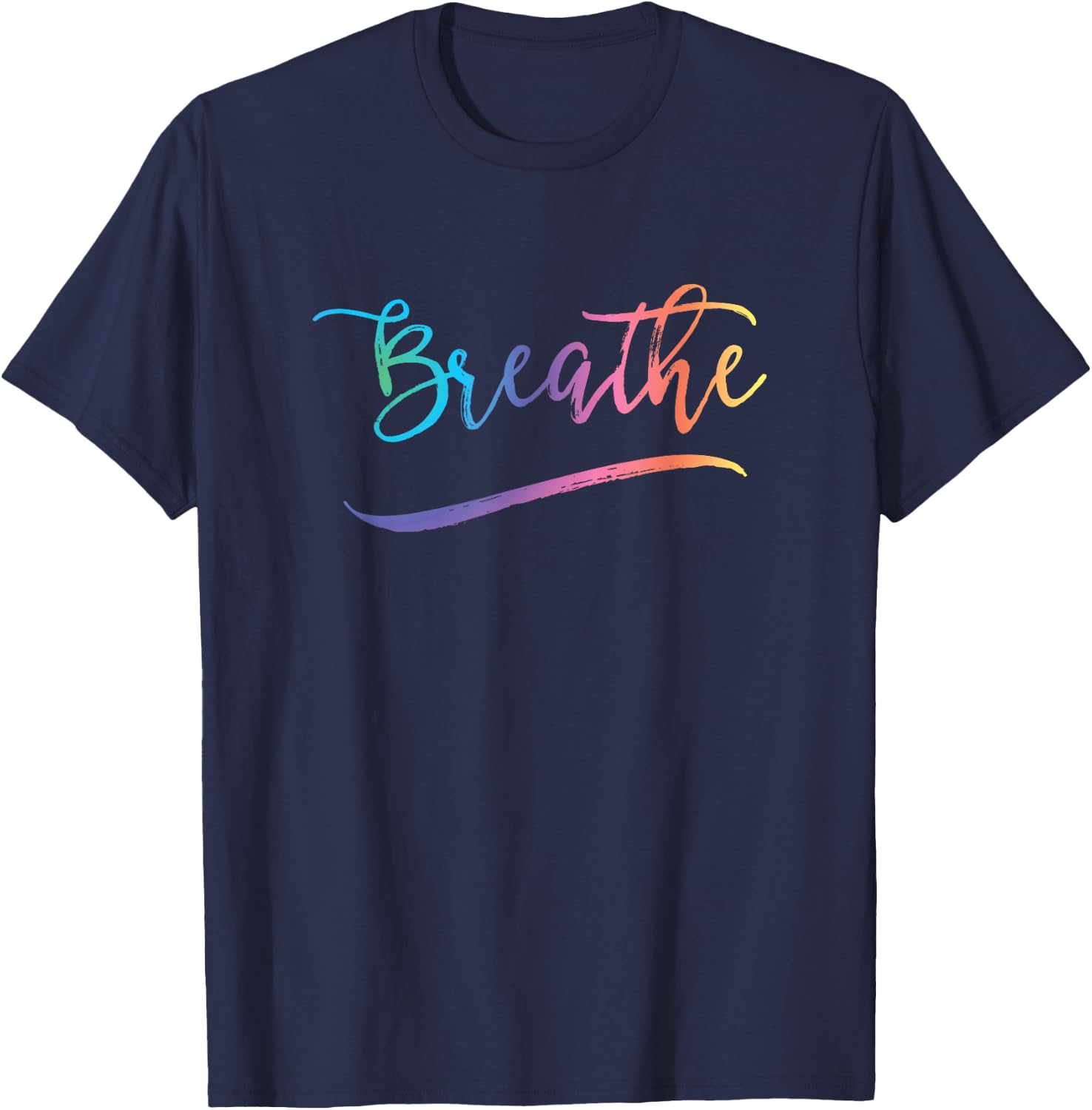 Breathing Meditation Yoga - Breathe T-Shirt - T-Shirt | Navy