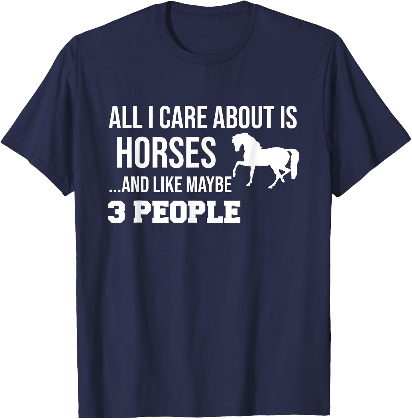 Funny Cute Horse Shirt Gift Men Women Teens T-Shirt - T-Shirt | Navy