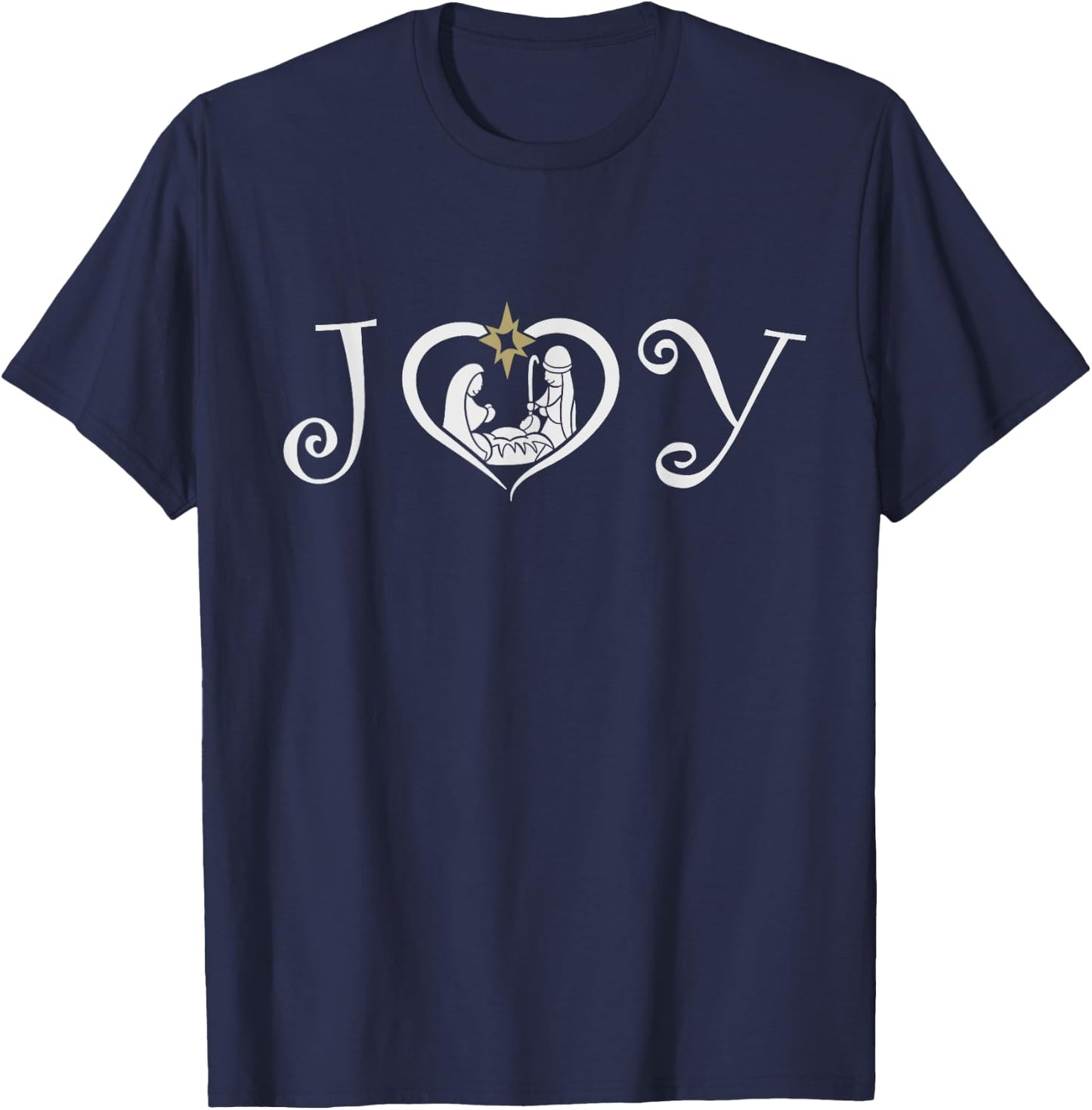 Joy to the World Nativity, Christmas baby Jesus Love T-Shirt - T-Shirt | Navy