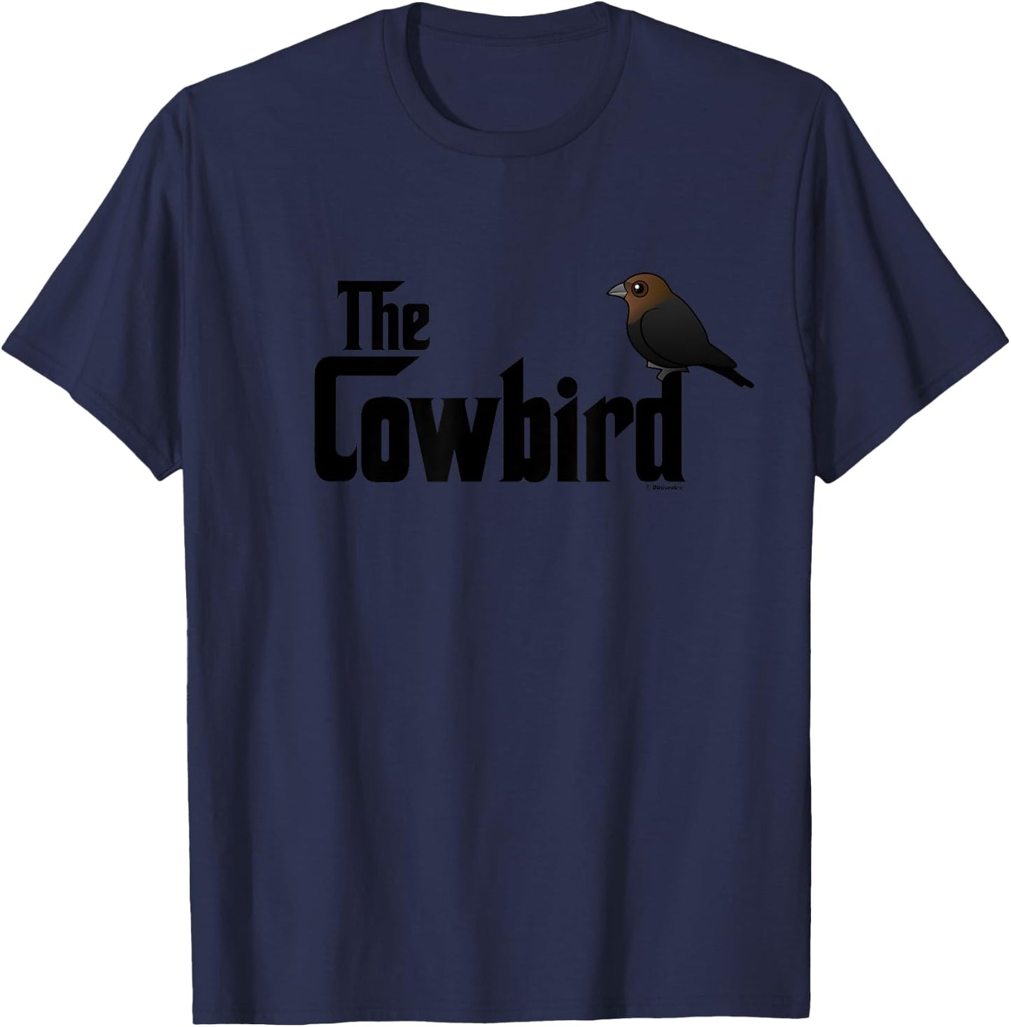 Funny Cartoon Cowbird Bird T-Shirt - T-Shirt | Navy