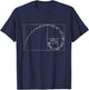 Fibonacci golden ratio spiral design for geometry lovers T-Shirt - T-Shirt | Navy