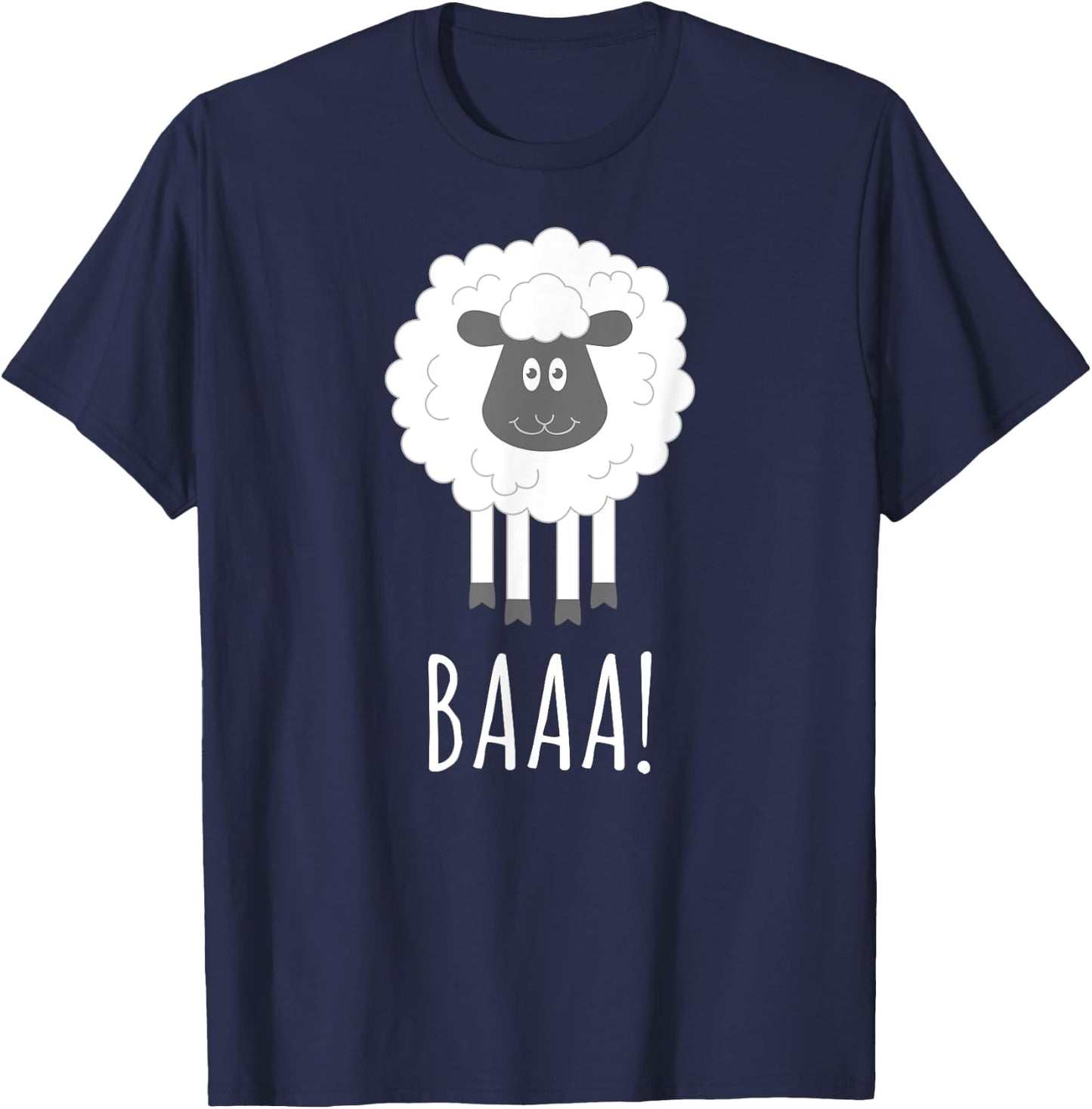 Baa Baaa Cute Fluffy Sheep Lovers Cartoon Shirt T-Shirt - T-Shirt | Navy