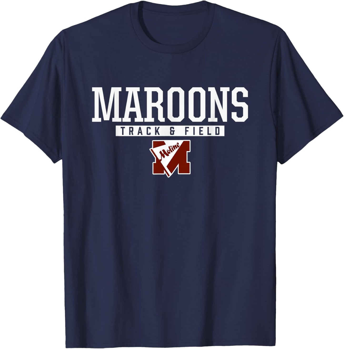 Moline Maroons Logo Track & Field HS T-Shirt - T-Shirt | Navy