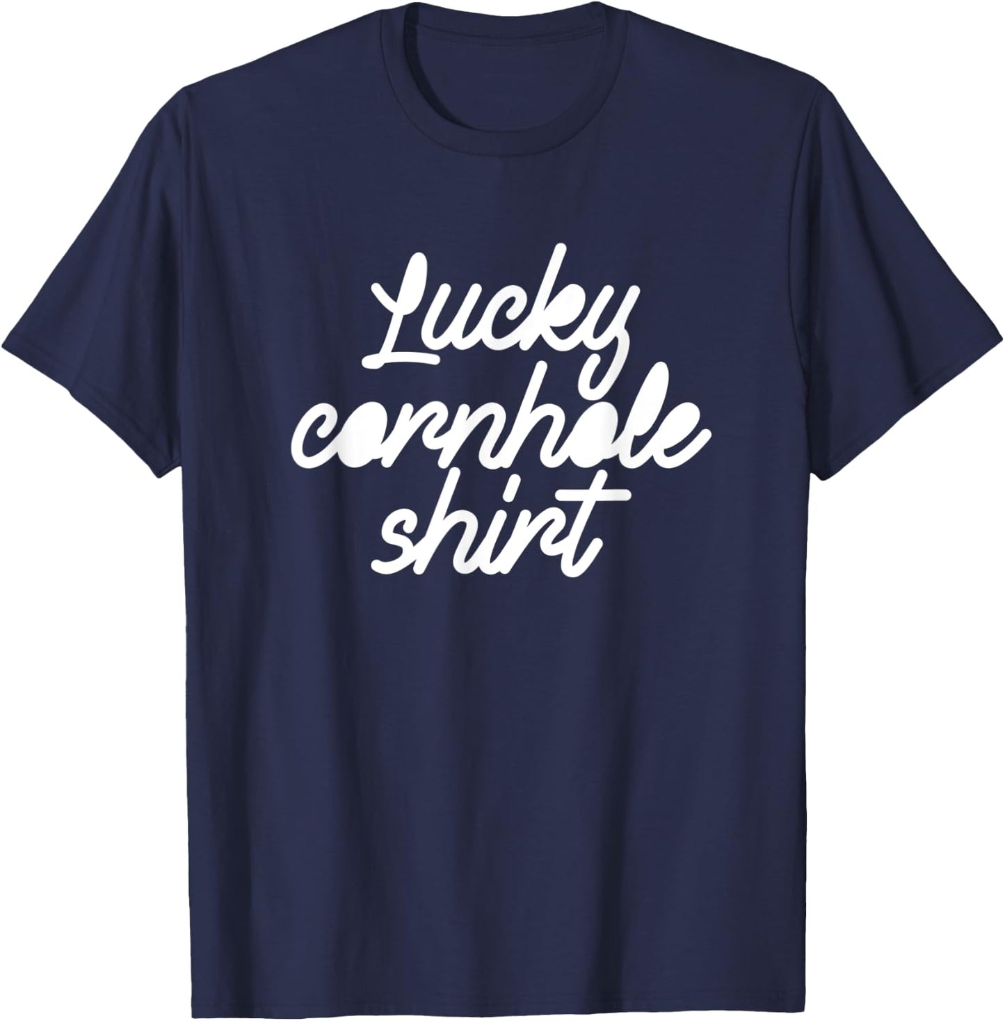 Cornhole Lucky Shirt Retro Bean Bag T-Shirt - T-Shirt | Navy