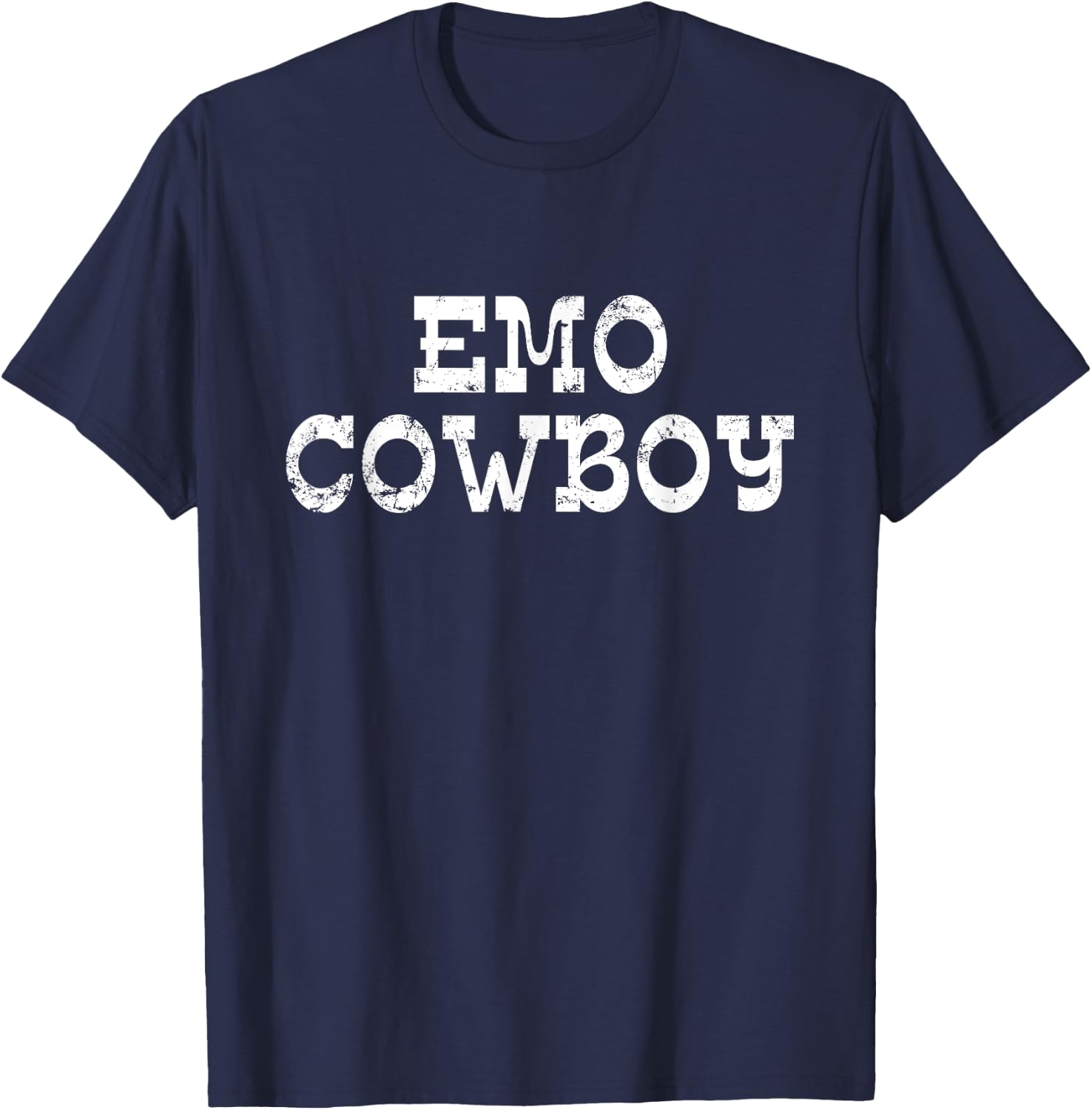 Emo Cowboy Music Indie Rock Shoegaze Punk 1980s 1990s Design T-Shirt - T-Shirt | Navy