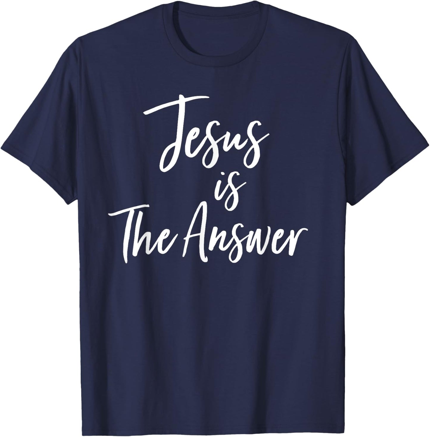 Jesus Is The Answer Grace Inspired Faith Vintage T Shirt T-Shirt - T-Shirt | Navy