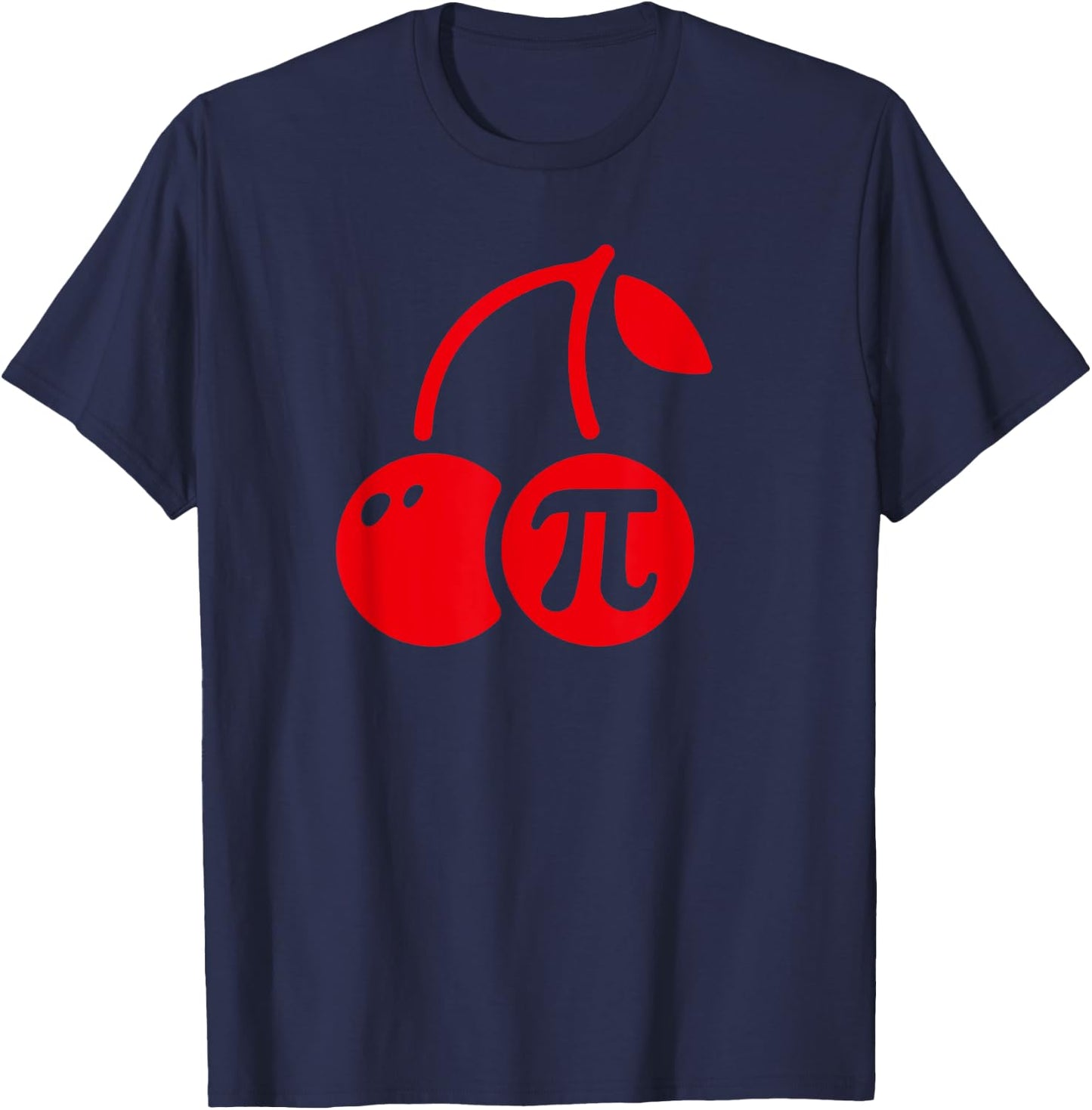 Cherry Pi Day Funny Math Nerd Pie Teacher 3.14 Men Women Girls Kids T-Shirt - T-Shirt | Navy