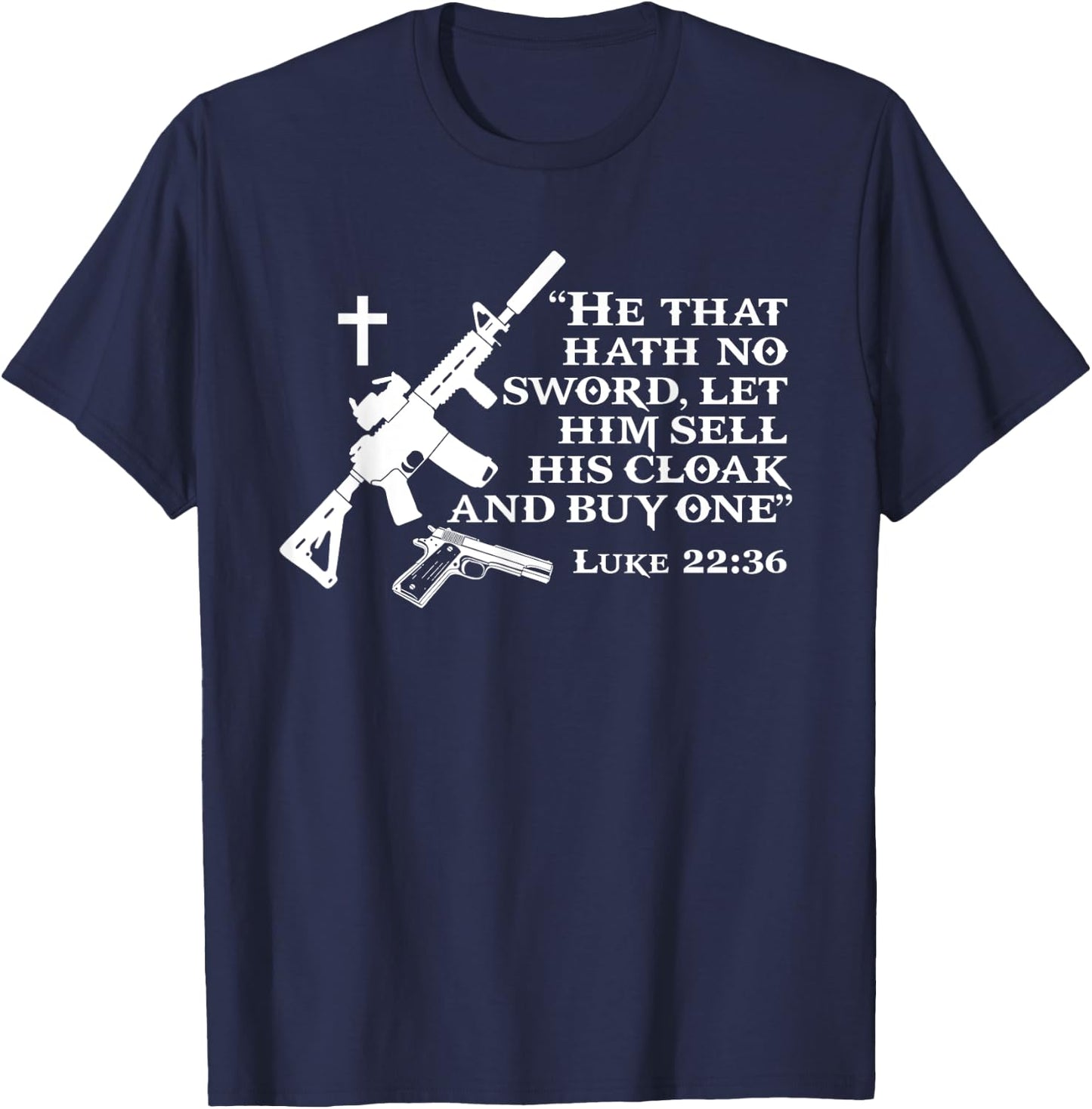 Patriot Patch Co - Luke 22:36 AR-15 T-Shirt - T-Shirt | Navy