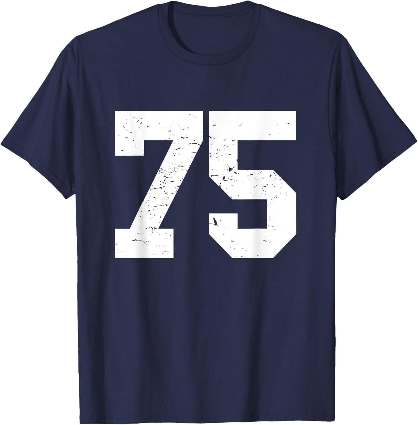 #75 Sports Fan Player T Shirt Number 75 Game Winner Lucky T-Shirt - T-Shirt | Navy