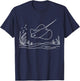 Line Art Fish & Ichthyologist Cownose Ray T-Shirt - T-Shirt | Navy