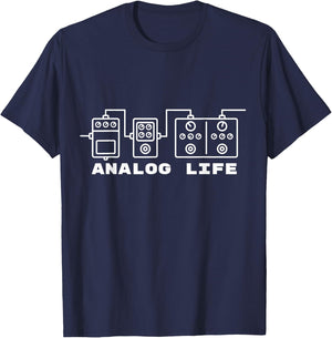Analog Electric Guitar Effects Pedals T-Shirt - T-Shirt | Navy