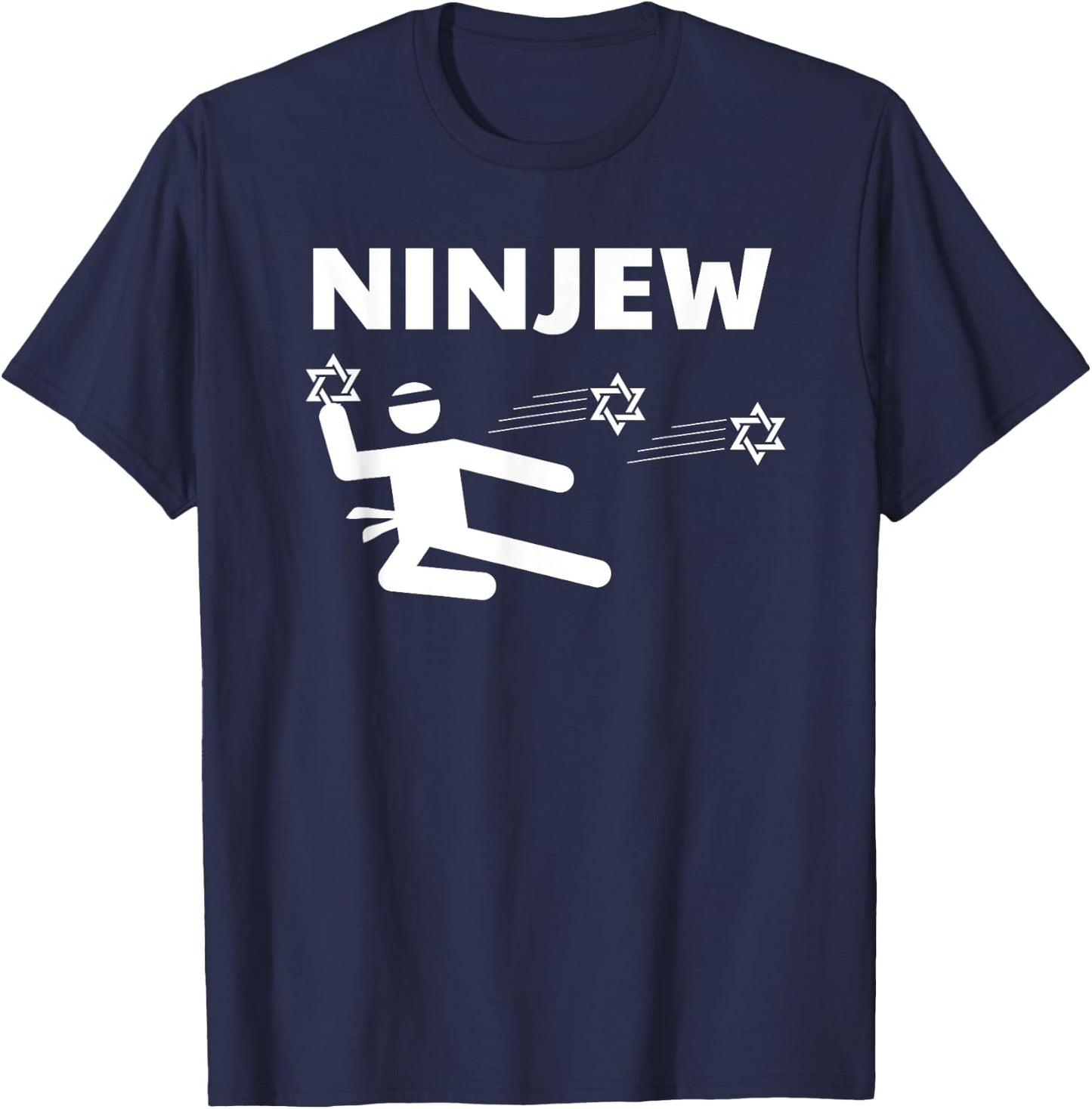 Ninjew Funny Star of David Jewish Ninja T-Shirt - T-Shirt | Navy