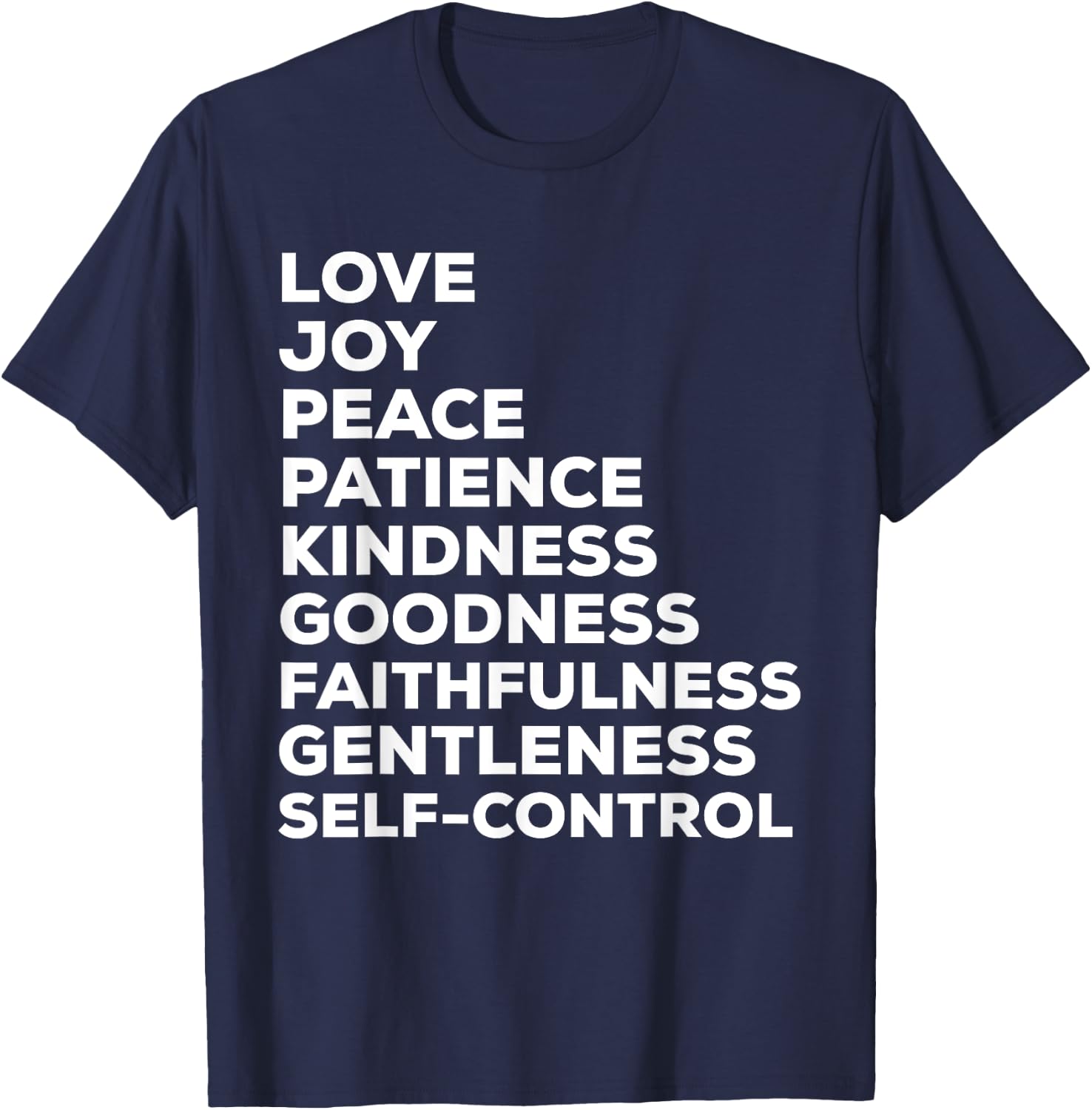 Fruits of the Spirit | Love Joy Peace Patience T-Shirt - T-Shirt | Navy