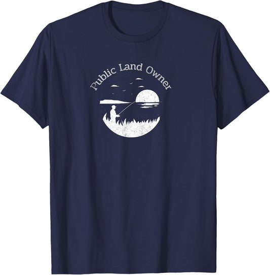 Outdoors Lover Public Land Owner Conservation Gift T-Shirt - T-Shirt | Navy