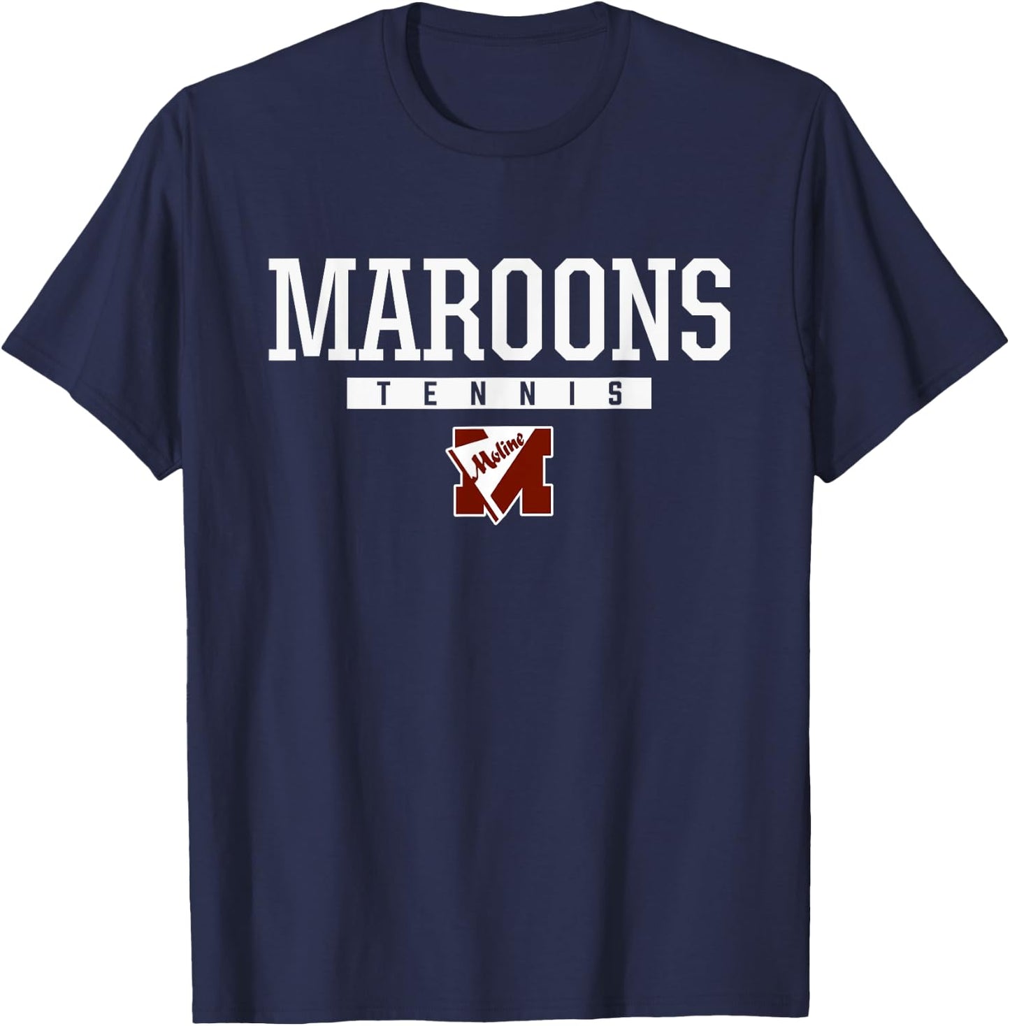 Moline Maroons Logo Tennis HS T-Shirt - T-Shirt | Navy