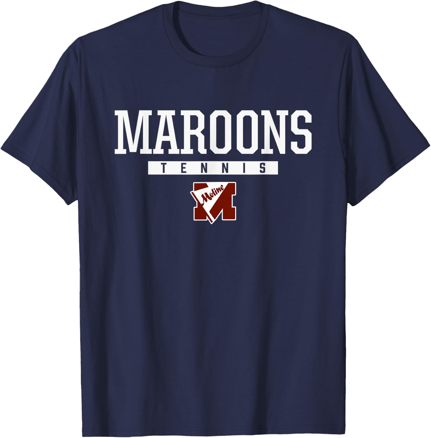 Moline Maroons Logo Tennis HS T-Shirt - T-Shirt | Navy
