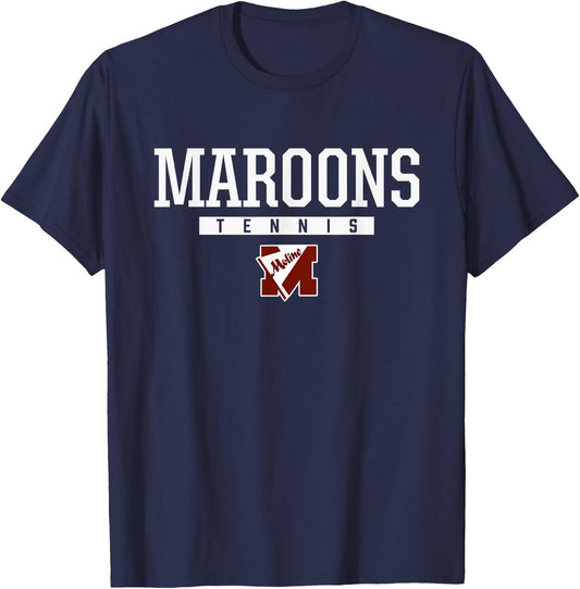 Moline Maroons Logo Tennis HS T-Shirt - T-Shirt | Navy