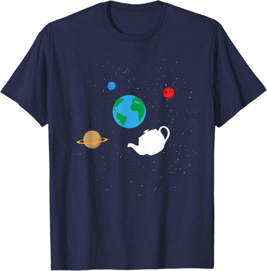 Bertrand Russell - Teapot Metaphor for Philosophers T-Shirt - T-Shirt | Navy
