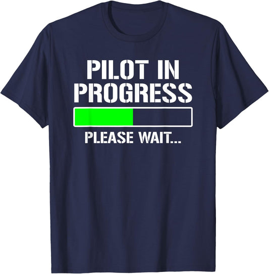 Pilot In Progress Funny Flight School Student T-Shirt - T-Shirt | Navy