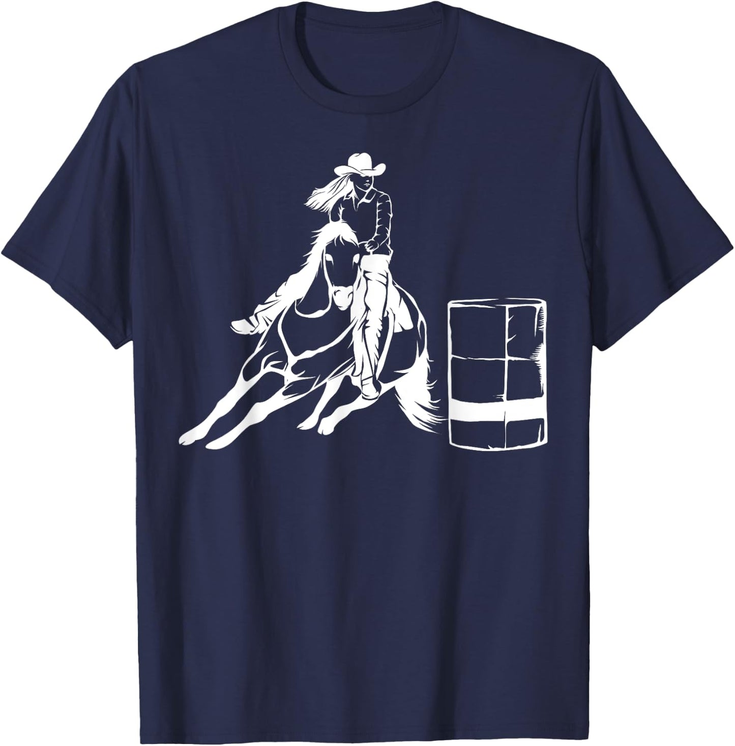 Barrel Racing Rodeo Shirt | Cute Horse Lovers Gift T-Shirt - T-Shirt | Navy