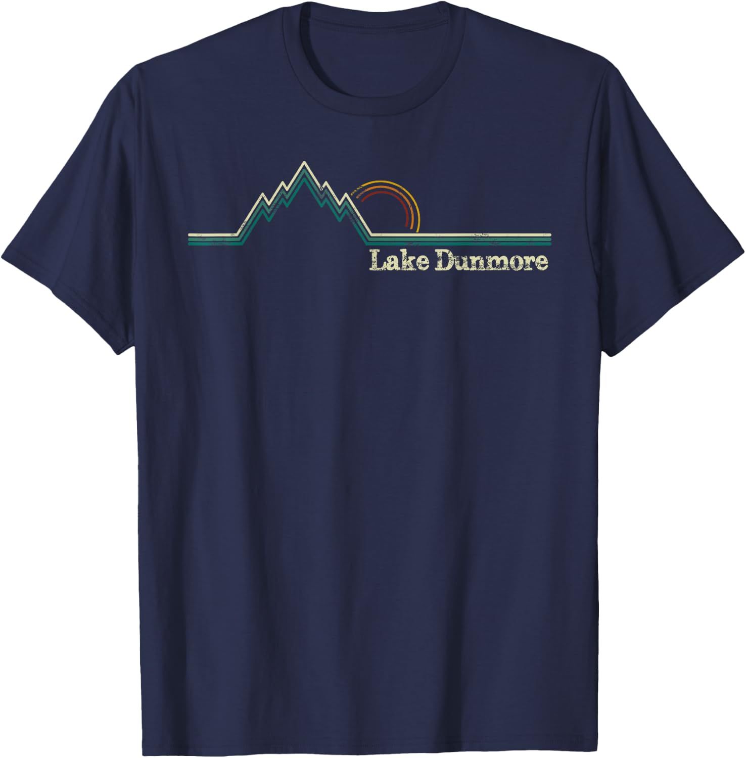 Lake Dunmore Vermont Retro Shirt T-Shirt - T-Shirt | Navy