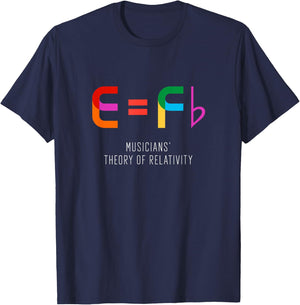 Musicians' Theory of Relativity (E=Fb) Musician T-Shirt - T-Shirt | Navy