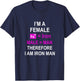 I'm a female therefore I am man of iron exercise workout run T-Shirt - T-Shirt | Navy