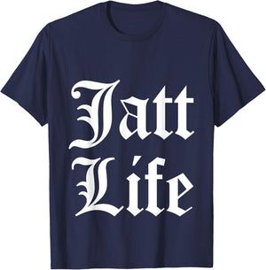Funny Punjabi Humor "Jatt Life" T-Shirt - T-Shirt | Navy