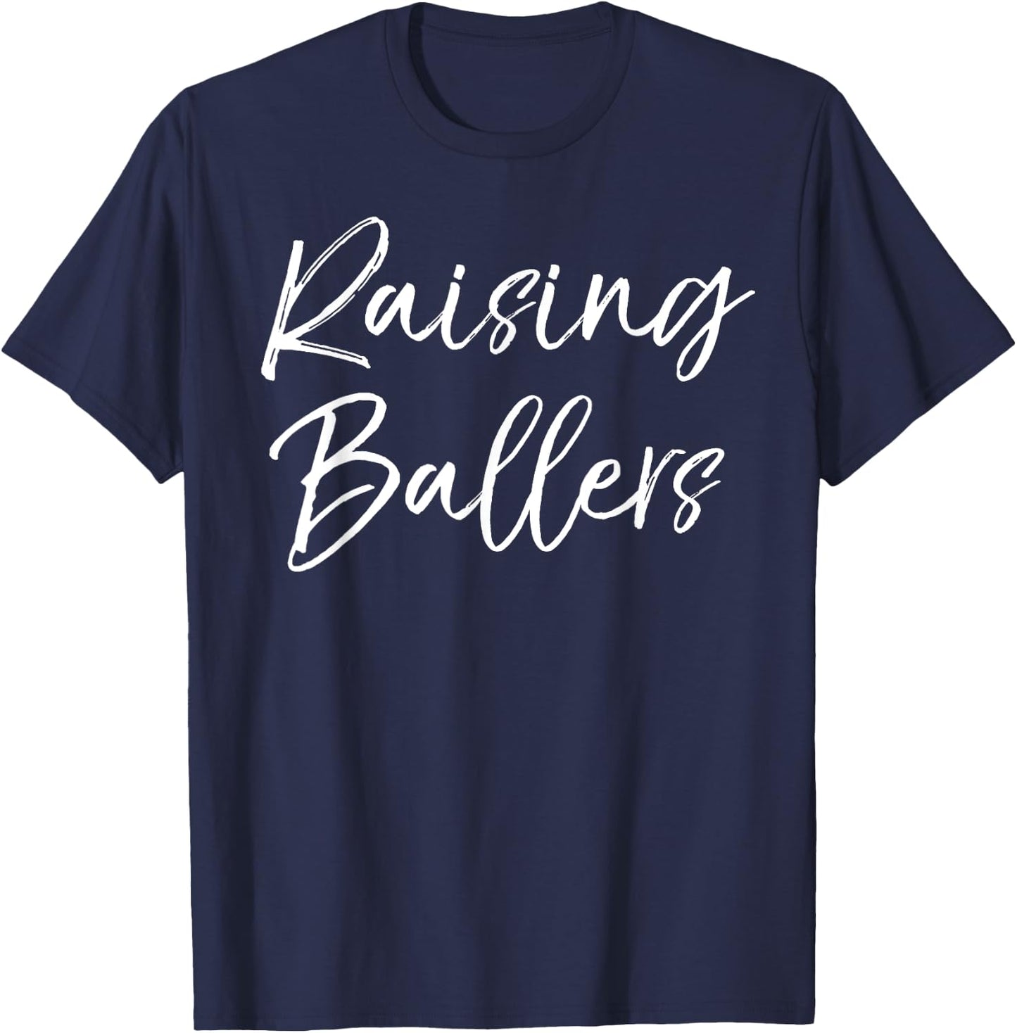 Raising Ballers Shirt Fun Cute Basketball Shirt for Mom Dad T-Shirt - T-Shirt | Navy