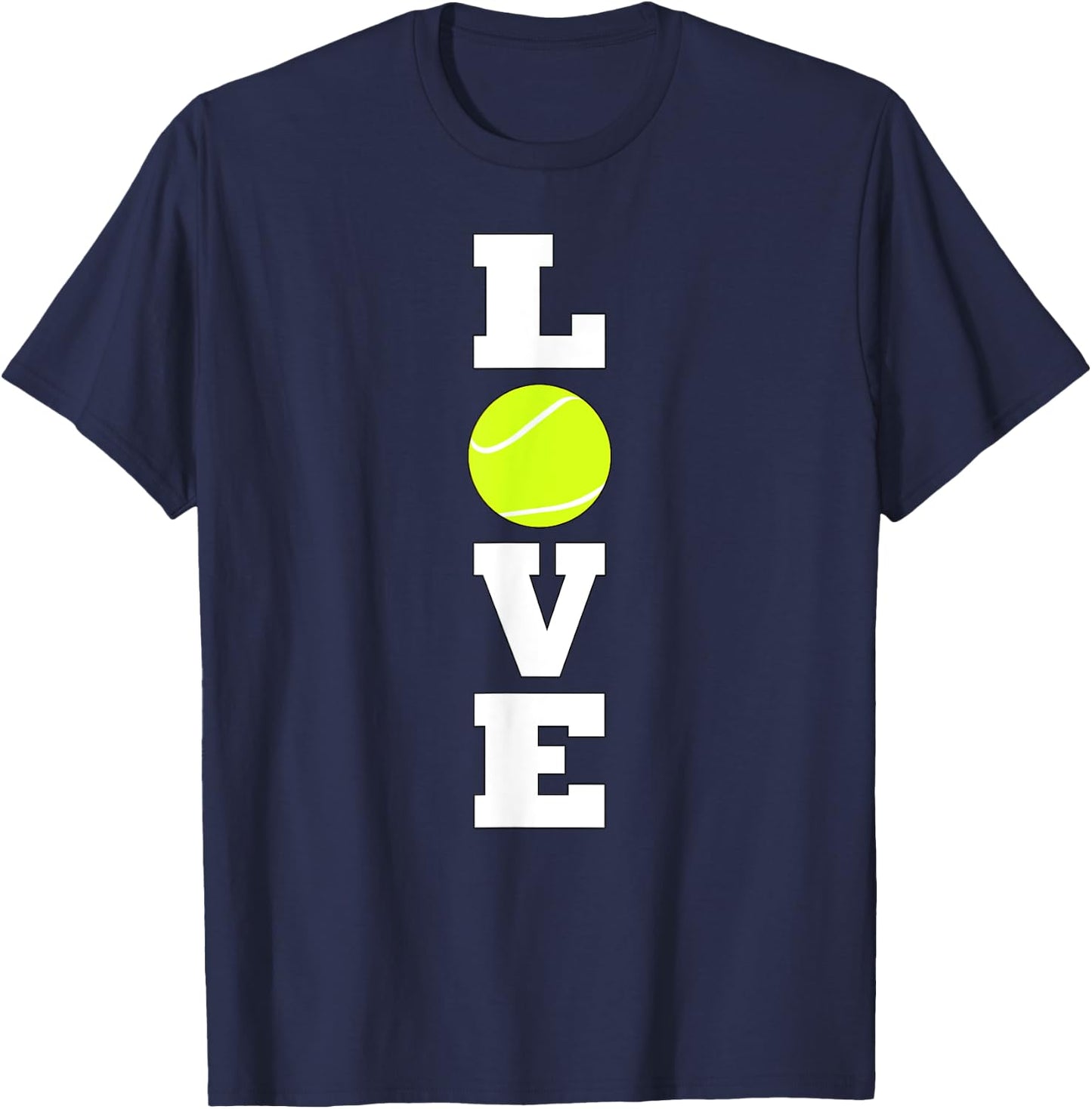 Vertical Tennis LOVE Tennis Player or Coach Practice Sports T-Shirt - T-Shirt | Navy
