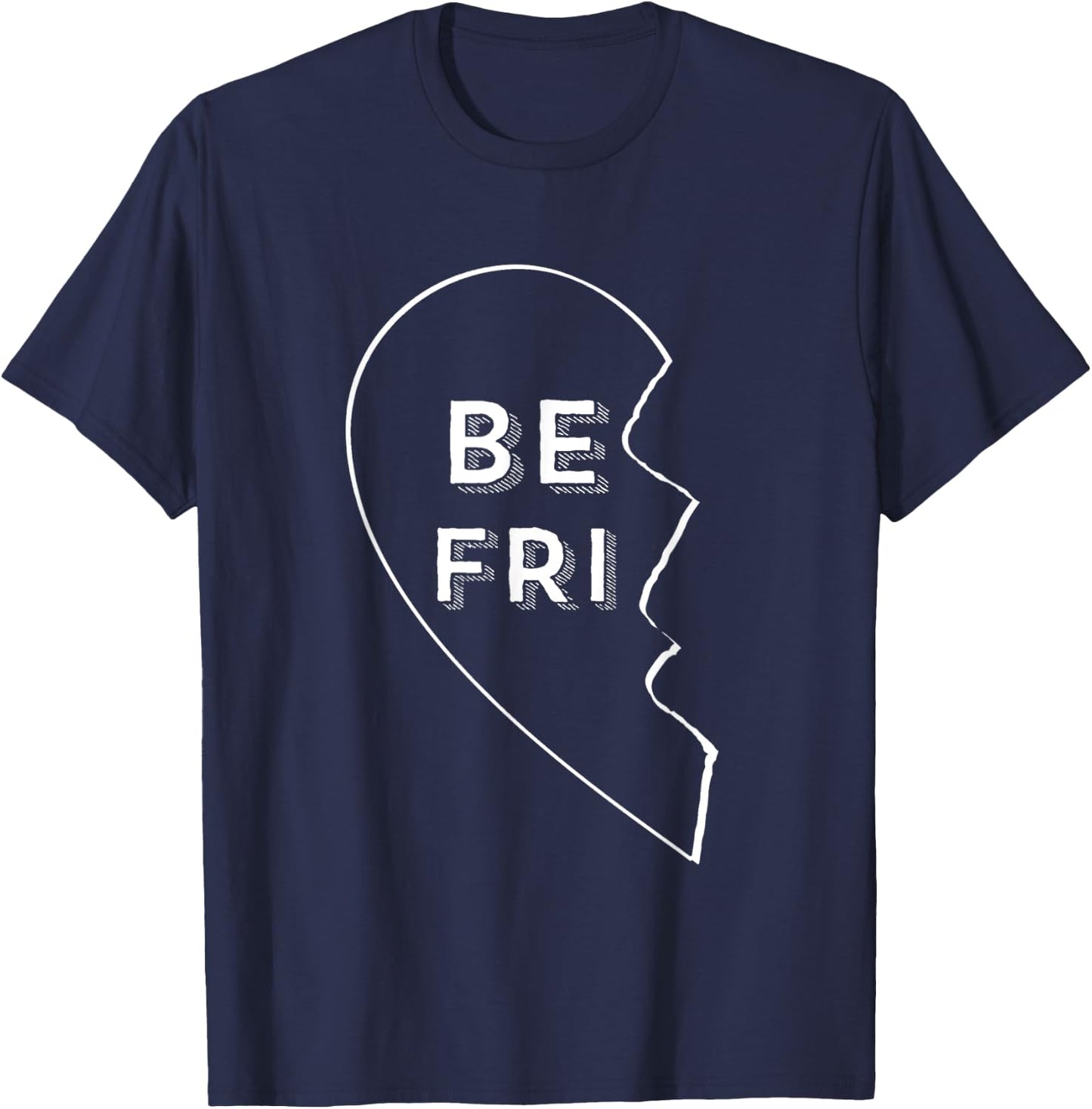 1 Heart Belongs to 2 Best Friends Matching BFF T-Shirt - T-Shirt | Navy