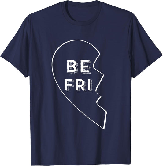 1 Heart Belongs to 2 Best Friends Matching BFF T-Shirt - T-Shirt | Navy