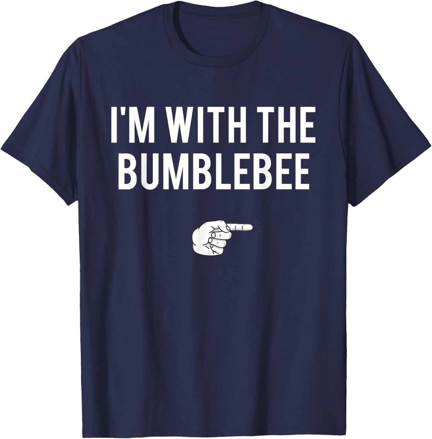 I'm With Bumblebee Halloween Costume Party Matching Couples T-Shirt - T-Shirt | Navy