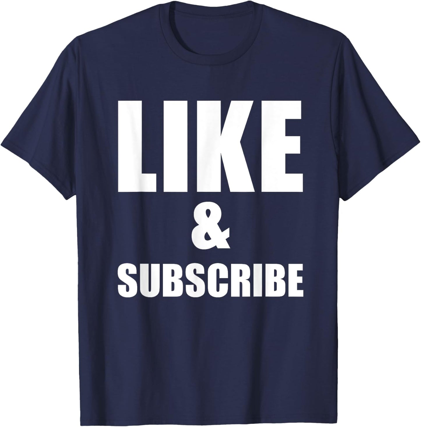 Like And Subscribe Meme Video Vlogger Social Media Tubers T-Shirt - T-Shirt | Navy