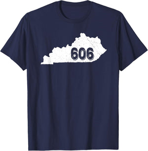 Kentucky Area Code 606 Black Adult T-Shirt - T-Shirt | Navy