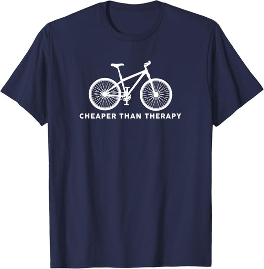 Cheaper Than Therapy Cycling T-Shirt - T-Shirt | Navy