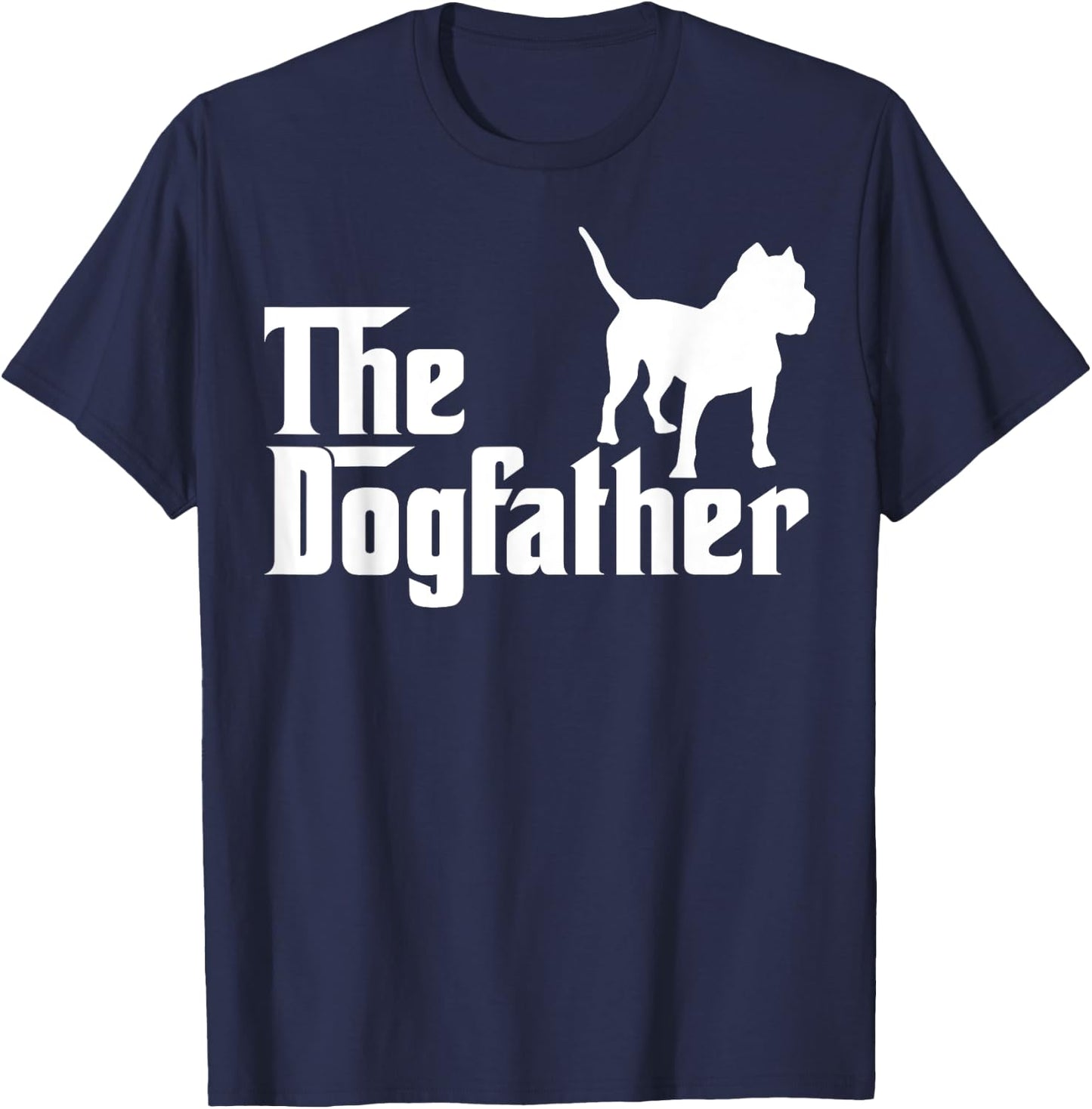 The Dogfather Pit Bull Funny T-Shirt - T-Shirt | Navy