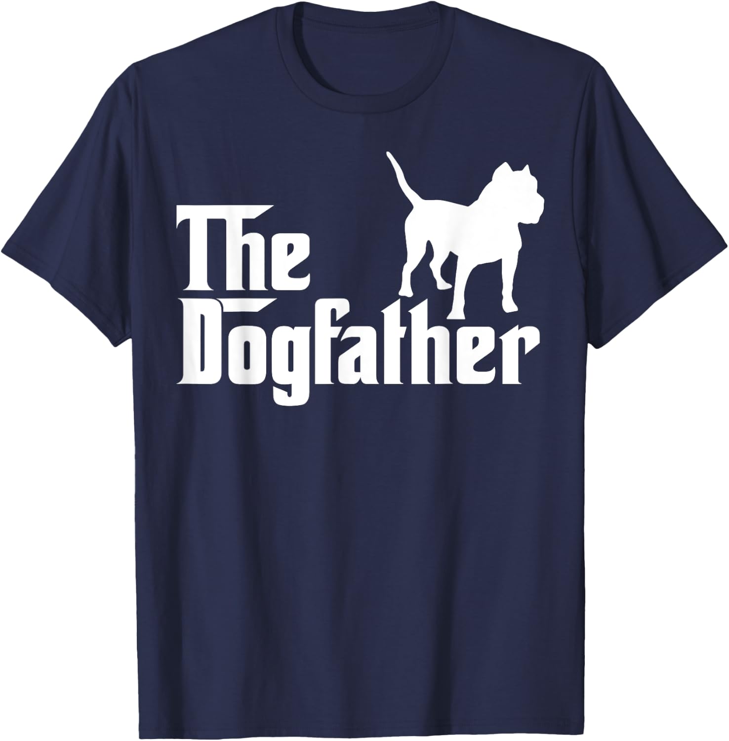 The Dogfather Pit Bull Funny T-Shirt - T-Shirt | Navy